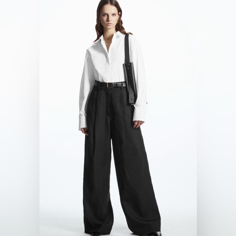 PREOWNED COS HIGH-WAISTED WIDE-LEG TROUSERS, Size 2